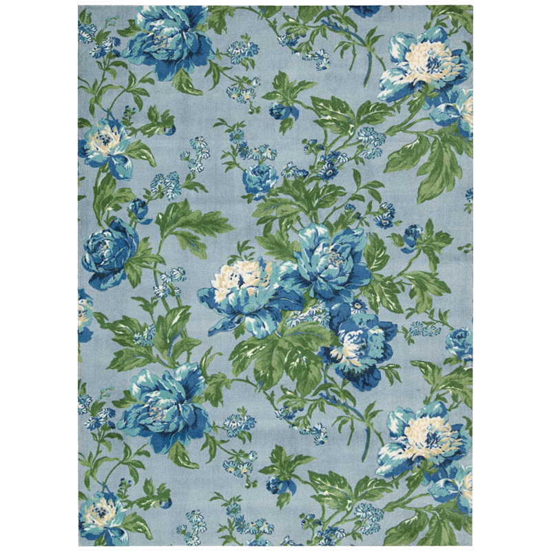 Waverly Artisinal Delight Floral Blue/Green Area Rug & Reviews Wayfair